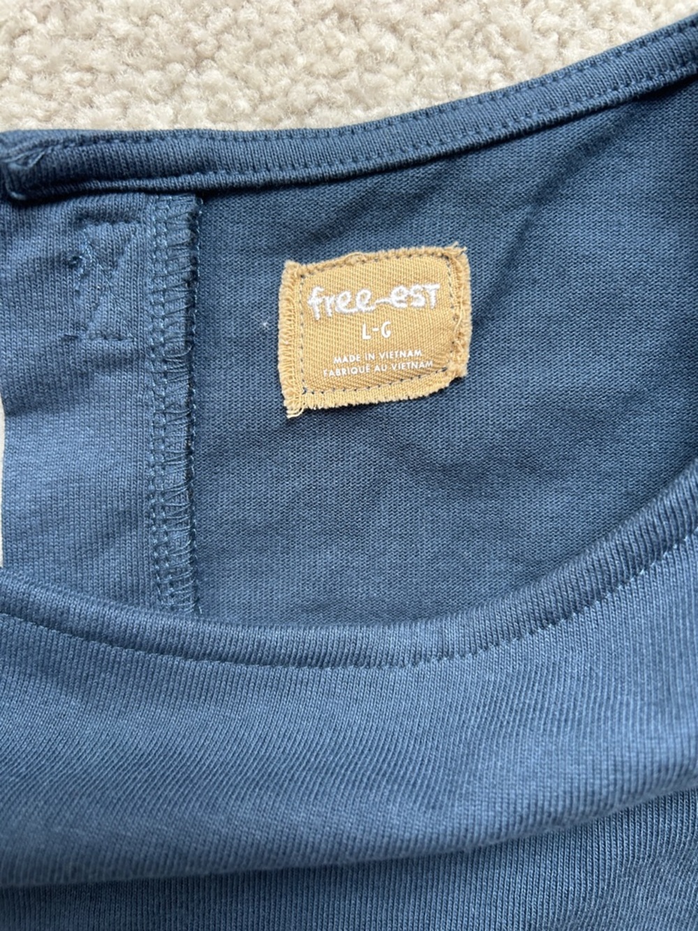 Women’s Free People Slate Blue Long-Sleeve Peplum Romper, Size L - Picture 4 of 8